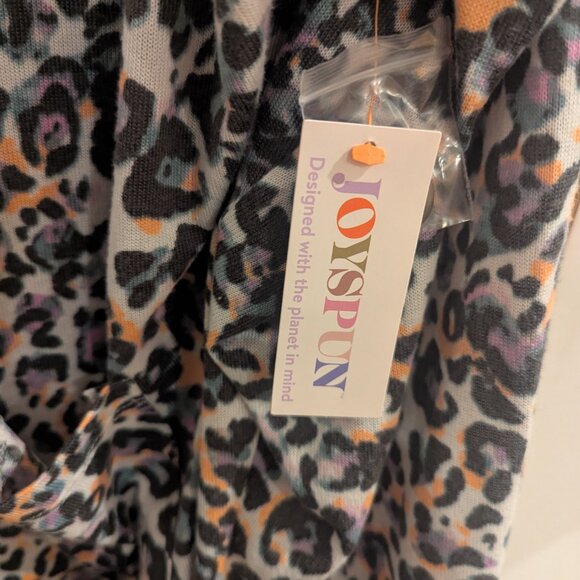 NWT JOYSPUN Vivid Animal Print Button Down Vneck Top with Front Pockets - XL - Picture 2 of 4